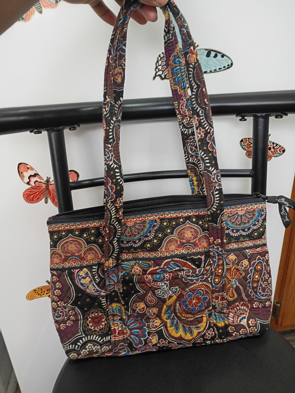Vera Bradley Quilted Tote Bag - Brown Multicolor